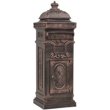Buzón De Columna De Aluminio Estilo Vintage Inoxidable Bronce Vidaxl