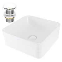 lavabo incl desague sin rebosadero 39x39x15 cm blanca ml-design