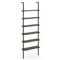 costway estante en forma de escalera de 6 niveles estanteria de pared con estructura metalica abierto para oficina casa salon cocina