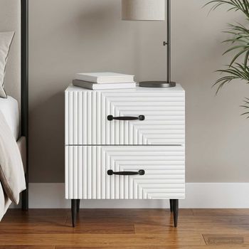 Mesa De Noche - Mueble Para Dormitorio - Madera De Ingeniería (43x34.5x47.5cm)