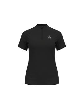 Camiseta de Trail Odlo Crew Neck S/S 1/2 Zip Essential Trail Mujer Negro