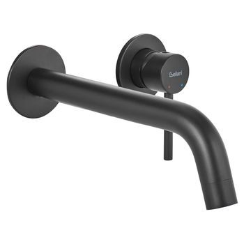 Grifo Monomando De Latón Empotrado Para Lavabo En Pared Negro Traful