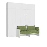 cama doble plegable kentaro de 160 cm con sofa y muebles de fresno blanco verde