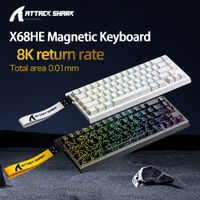 attack shark x68he x68pro he teclado mecanico magnetico para juegos profesionales 001mm disparo rapido 8000hz socdrs 0125 ms 128k velocidad