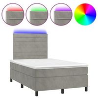 cama tapizada 193x123x128 cm terciopelo - gris