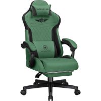 silla gaming gtplayer ergonomica tela verde reclinable 155