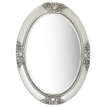 Espejo De Pared，espejo De Baño Estilo Barroco Plateado 50x70 Cm Cfw795338