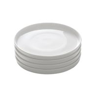juego de 4 platos de porcelana blanca d20