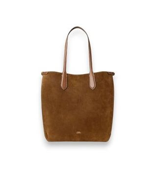 Polo Ralph Lauren para mujer. 428968152001 Bolso tote Bellport de ante marrón (OSFA), Casual