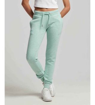 Superdry para mujer. W7010941A Pantalón jogger con logotipo Essential verde (36), Casual, Deportivo, Algodón, Sostenible