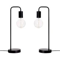 set de 2 lamparas de mesa negro o13x45 cm