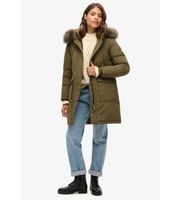 superdry para mujer w5011786a parka de piel sintetica everest verde l casual poliester reciclado sostenible