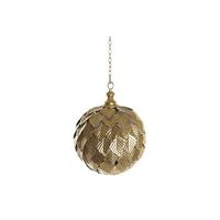 lampara techo metal 30x30x39 hojas dorado