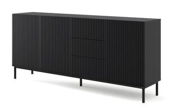 Cómoda efecto madera Negro LED