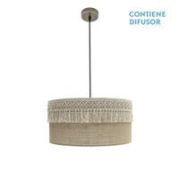 fabrilamp lampara colgante de con pantalla beige modelo ekaterina