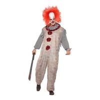 disfraz de payaso aterrador gris para hombre
