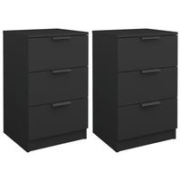 pack 2 uds mesitas de noche  mesa auxiliar  mesilla negro 40x36x65 cm