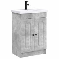 juego de muebles de bano gris hormigon 56 x 375 x 81 cm vidaxl