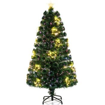 Árbol De Navidad Artificial De Fibra De Vidrio De Con Iluminación Blanca 150 Cm