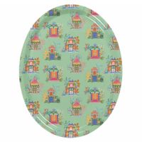 bandeja de madera estampada azul 33x25cm