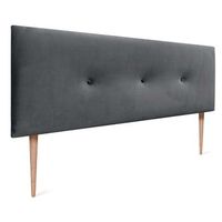dhome cabecero de terciopelo liso con botones 160x115 con patas camas 150160 - gris oscuro