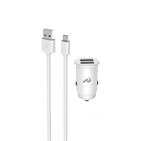 home serie enjoy ycc 01m adaptador de coche usb 2 usb x 5v 2 4a con cable micro usb