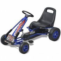 vidaxl kart con pedales asiento ajustable azul