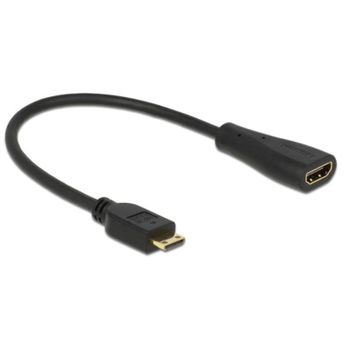 Adaptador DeLOCK mini-HDMI a HDMI 0,23 m Negro