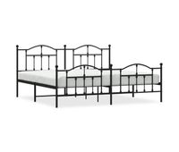 estructura de cama cabecero y pie de cama metal negro 193x203cm con cabecero y pie de cama