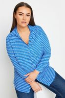yours camisa azul viscosa estampado geometrico mujer curvy y tallas grandes yours