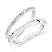 juego eternity y anillo de plata de ley con circonitas