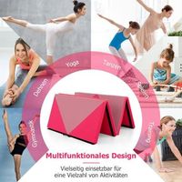 esterilla de suelo suave y plegable esterilla de gimnasia portatil esterilla de yoga 240 x 117 x 5 cm color rosa