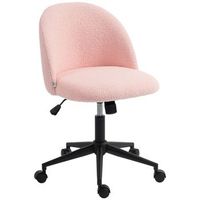 silla de oficina giratoria rosa altura ajustable silla de escritorio de tela teddy con respaldo ergonomico