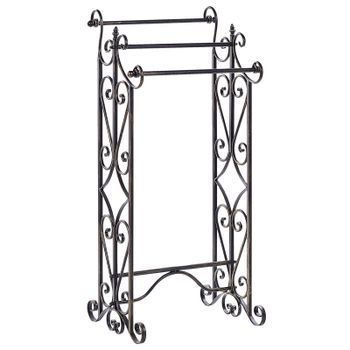 Toallero De Metal Negro 45 X 90 Cm Estante Envejecido Retro Clásico Chillan