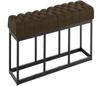 Banco amun tapizado en tela con estructura negra marrón 38x150x46 cm