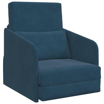 Sofá Cama Azul 65 X 80 X 83 Cm Terciopelo Vidaxl