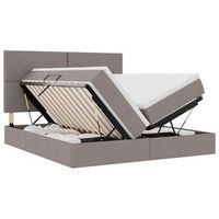 cama con almacenamiento con cabecera topo 180 x 200 cm tela vidaxl