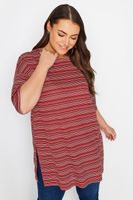 yours top media manga de rayas rojas mujer curvy y tallas grandes yours