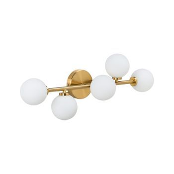 Lámpara De Pared De Metal Sala De Estar Estilo Moderno 5 Luces Dorado Minotos