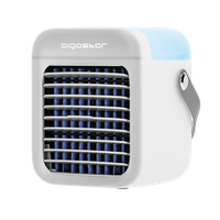 aigostar ice cube - ventilador humidificador portatil sin cables deposito de 300ml 3 velocidades 2 modos de uso lampara led 7 colores luz nocturna asa de transporte  diseno mini compacto