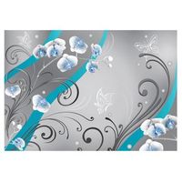 papel pintado 3d - orquideas azules - variacion 300x210 cm