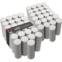 com-fort house  velas blancas  pack velas de 400 unidades  velas de te calientaplatos  tealight  8 horas de duracion  velas decorativas sin perfume 