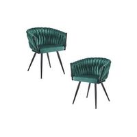 pack 2 sillas widny black terciopelo de terciopelo 875644 cm - verde