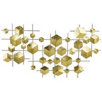 decoracion de pared de metal dorado 89 x 45 cm patron geometrico cubos flerovium