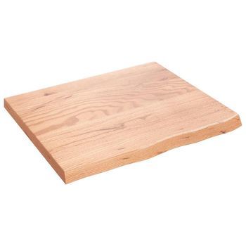 Encimera Baño | Mueble De Baño Madera Maciza Tratada Marrón Claro 60x50x(2-4) Cm