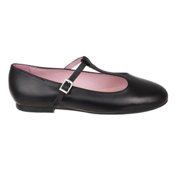 Bailarina piel negra hebilla