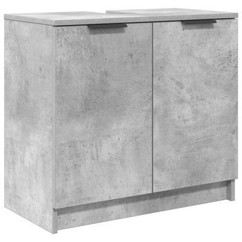 Gabinete De Baño Gris Concreto 64,5 X 33,5 X 59 Cm Vidaxl