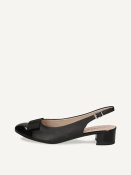 CAPRICE sling pumps, black, made of Leather/synsthetik/textile with Block heel, Size 37