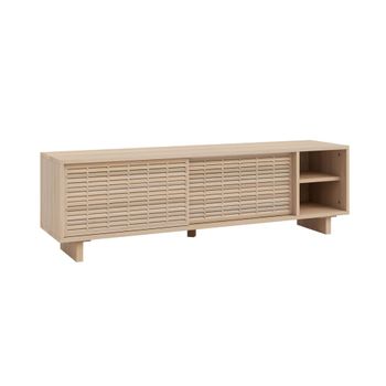 Mueble de TV de madera natural con mallorquina 150 cm Barnizado