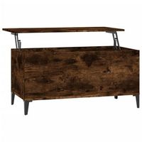 mesa de centro elevable de diseno rustico moderno 90 x 445 x 45 cm madera de ingenieria marron y metal dec038504